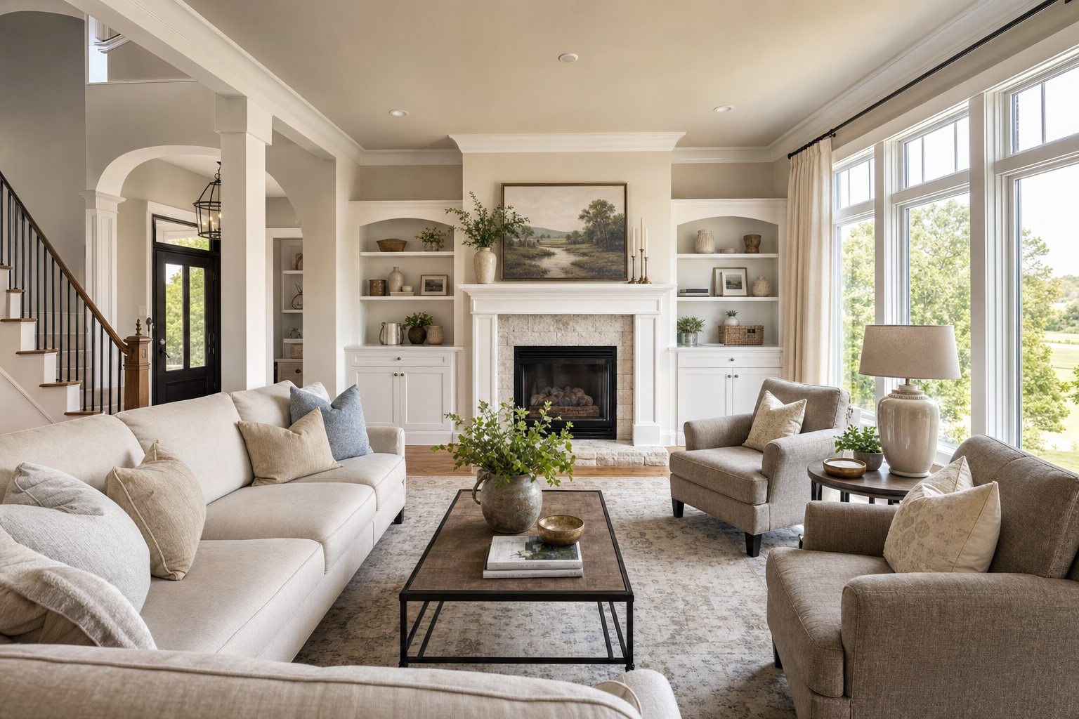 Beautifully staged living room